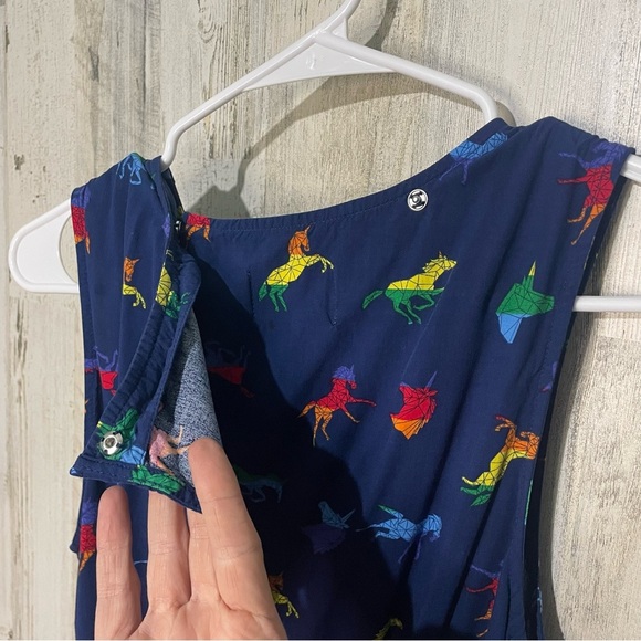 Rainbow Unicorn Sleeveless Open Back Romper size M Pride Colorful - Picture 8 of 8